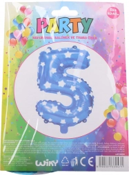 Nafukavajući balon broj 5 plavi sa zvjezdicama