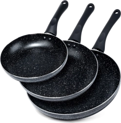 Set granitnih tava Black Line 3 kom 20 / 24 / 28 cm