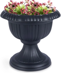 Plastična vrtna žardinjera siva kalež 39 × 36 cm