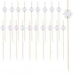 Bambusovi party čačkalice sa snježnom pahuljom 12 cm, 20 kom