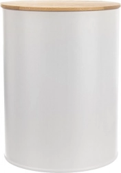 Kuhinjska posuda za hranu od bijelog metala s bambuskim poklopcem 2,3 l