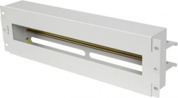Panel za distribuciju napona 3U za 19" rack s DIN šinom TS-35, sivi