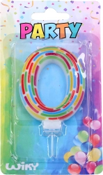 Rođendanska svijeća broj 0 s crtama