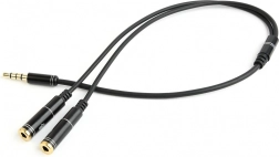 Audio adapter 3,5 mm 4-pinski na 2× 3,5 mm (slušalice + mikrofon), 0,2 m