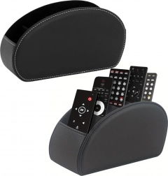 Organizator za daljinske upravljače s 5 pretinaca crna eko koža