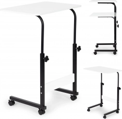 Mobilni stolić za prijenosno računalo na kotačićima - bijeli