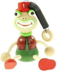 Žabac na opruzi – drvena viseća igračka