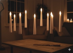 Set od 10 visećih LED svijeća s čarobnim štapićem 1,5 × 15,5 cm