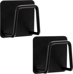 Samoljepljive crne kukice 4,8 × 4,8 cm, set 2 kom