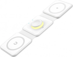 Essager magnetski bežični punjač 3-u-1 15W bijeli