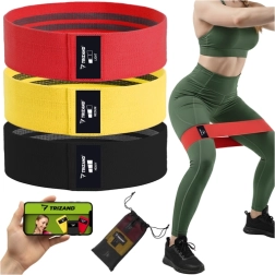 Set tekstilnih elastičnih traka TRIZAND 3 kom 8–31 kg s QR planom treninga