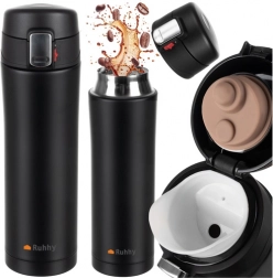 Termo šalica RUHHY 440 ml s osiguračem, crna