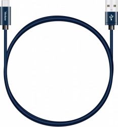 Tekstilni USB-A 2.0 / USB‑C kabel 2 m – brzo punjenje 3 A i prijenos podataka 480 Mb/s