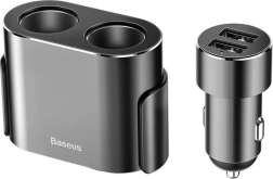 Baseus dvostruki razdjelnik za upaljač s punjačem 2x USB 3,1 A, 100 W – crna
