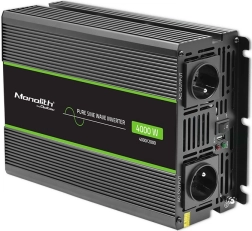 Pretvarač napona Qoltec Monolith 24 V na 230 V, čisti sinus, 2000 W (vršno 4000 W)