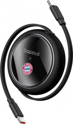 Uvlačivi USB‑C kabel 100 W BASEUS Free2Pull – FC BAYERN Edition, crni