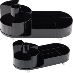 crni rotirajući multifunkcionalni organizator za kozmetiku i radni stol