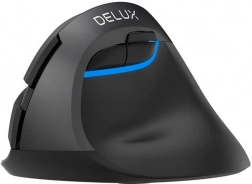 Bežički vertikalni miš DELUX M618 Mini DB, Bluetooth + 2,4 GHz, 2400 DPI (crna)