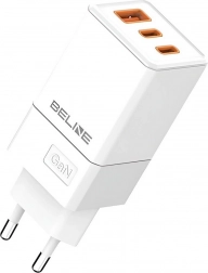 Mrežni punjač 65 W GaN s 2× USB‑C i USB‑A, bijela