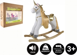 Kreketajući plišani jednorog za ljuljanje sa zvukom i pokretom, nosivost 50 kg