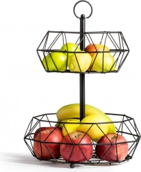 Dvoslojna metalna košara za voće, crna