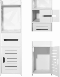 Bijela kupaonska ormarić 80 cm s policama