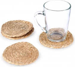 Prirodni juta podmetači za čaše 10 cm, set 4 kom