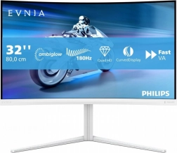 zakrivljeni gaming monitor 31,5" Philips Evnia 180 Hz s Ambiglowom