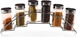 Stalak za začine sa staklenim posudicama, set od 7 dijelova