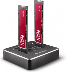 Stolna AXAGON dokovna stanica za dvostruko NVMe kloniranje diskova USB-C