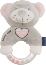 Dječja plišana zvečka BABY MIX ružičasti medo