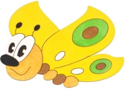 Srednja drvena dekoracija leptir žuti