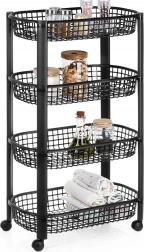 Četverokatna pokretna polica 46,5 × 26 × 79 cm