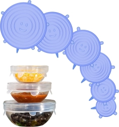Silikonski rastezljivi poklopci za hranu – set od 6 kom – Set