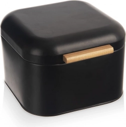 Metalna kutija za kruh crna 21,5 × 20 × 14,5 cm