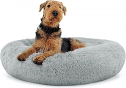Univerzalni plišani ležaj za pse i mačke, 80 cm - svijetlosivi
