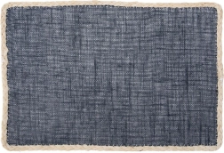 Pravokutni stolni podložak 45 × 30 cm, tamnoplavi s bež rubom