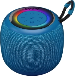 Bežični bluetooth zvučnik Savio s RGB pozadinskim osvjetljenjem, 5 W, IPX4, plavi