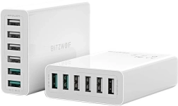 USB punjač 6 portova BlitzWolf QC 3.0, 60W bijela