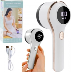 Električni odstranjivač mucica za tekstil s LED zaslonom, 3 brzine – bijeli