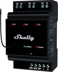 Shelly Wave Pro 3 3-kanalno relejno sklopno kućište za DIN šinu