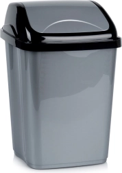 Plastična kanta za otpad 16 l s preklopnim poklopcem, siva