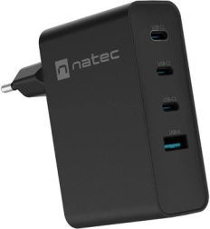 Mrežni punjač Natec Ribera GaN 3xUSB-C + 1x USB-A 100W crna