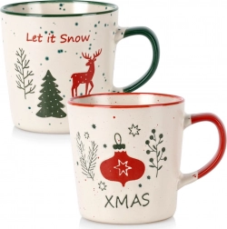 Set keramičkih božićnih šalica 350 ml, 2 kom