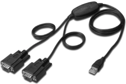 USB 2.0 adapter na 2x RS232 (DB9) s kabelom USB A M/Ž duljina 1,5m