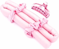 Ružičasti elastični valjak za kosu