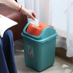 Plastična košara za sortirani otpad s preklopnim poklopcem 10 l – tirkizna