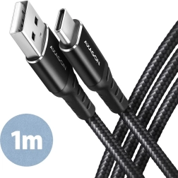 USB kabel Axagon USB-C na USB-A, 1m, crni