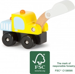 Small Foot drveni bager žuti