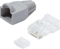 Konektori RJ45 CAT.6 s zaštitom, sivi, pakiranje 100 kom